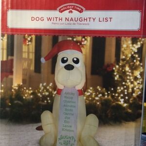 Holiday Time Naughty List Dog Toy - Red and Cream